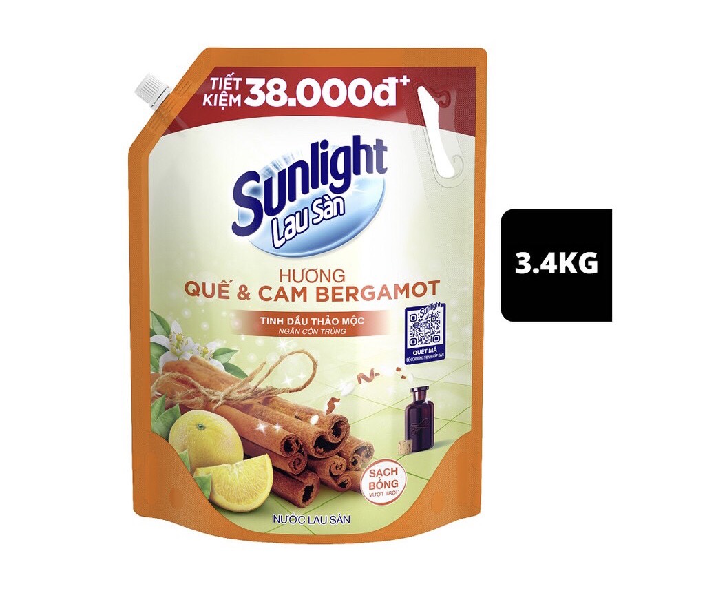 NƯỚC LAU SÀN SUNLIGHT TDTM-QUẾ & CAM BERGAMOT 3.4KG