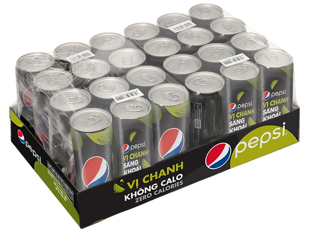 Nước ngọt Pepsi vị chanh không calo lon cao 320ml/330mlx24